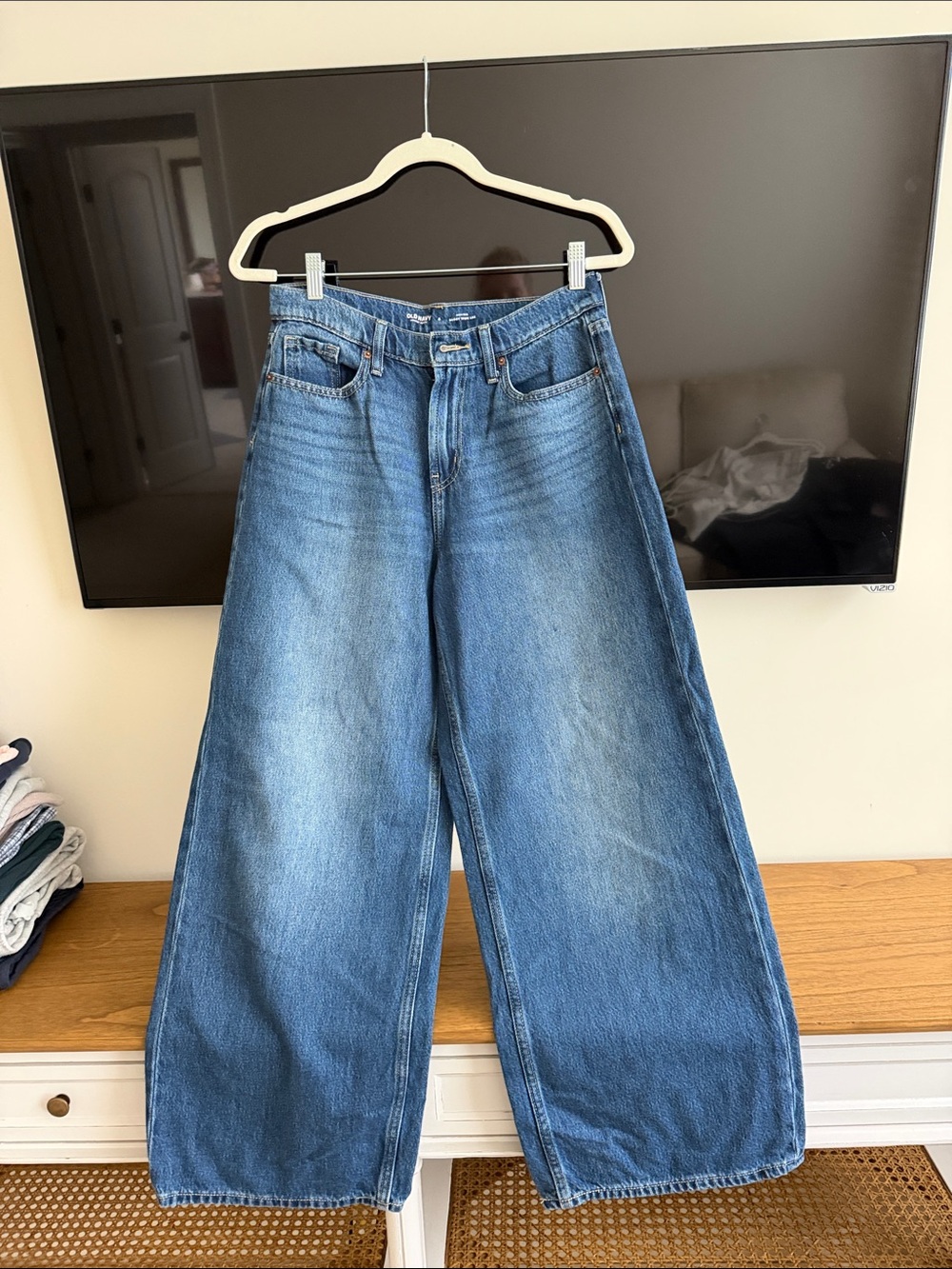 Old Navy Wide-Leg High-Rise Jeans in Blue Denim